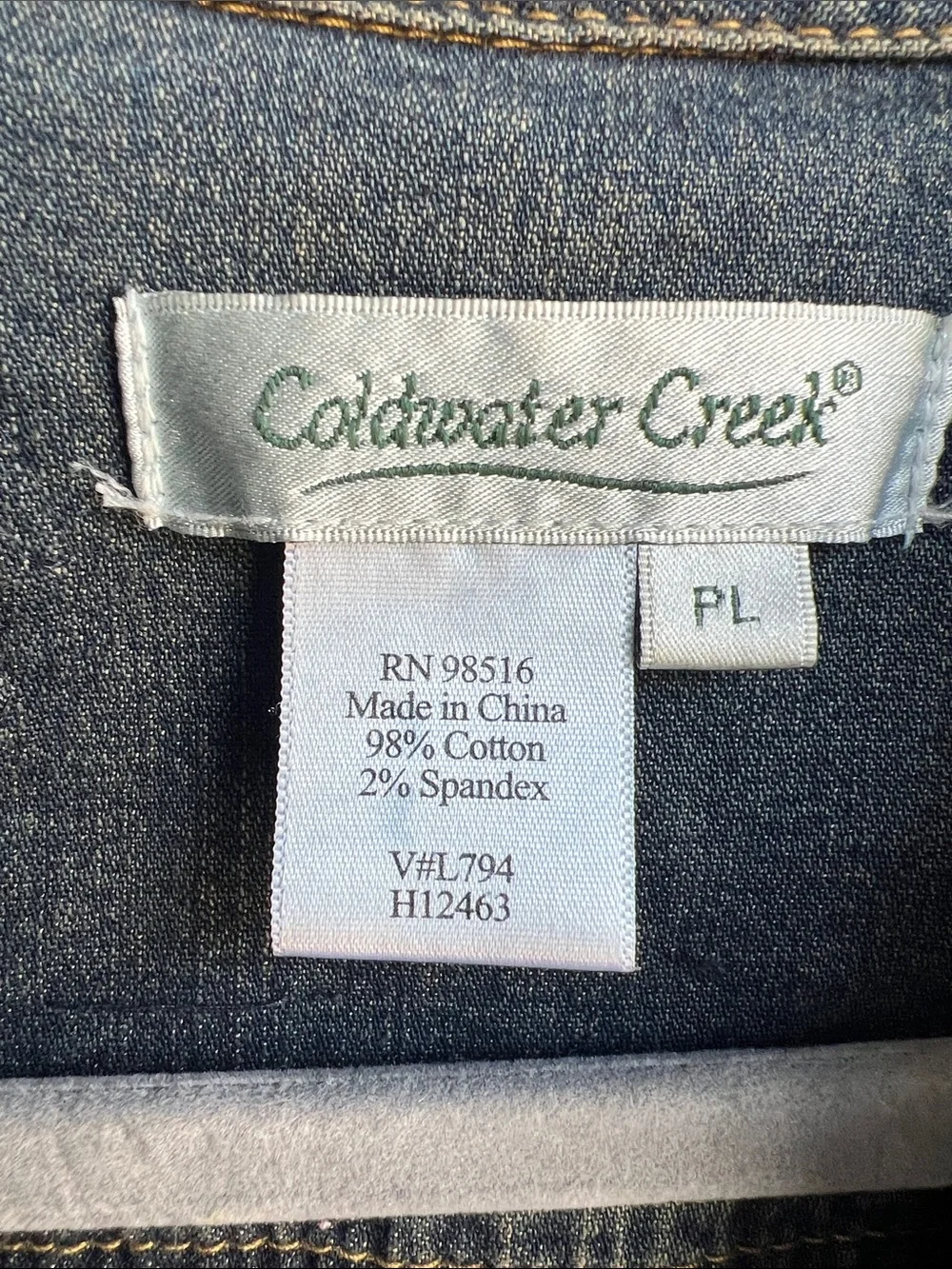 Coldwater Creek Denim Jacket Embroidery size Lar